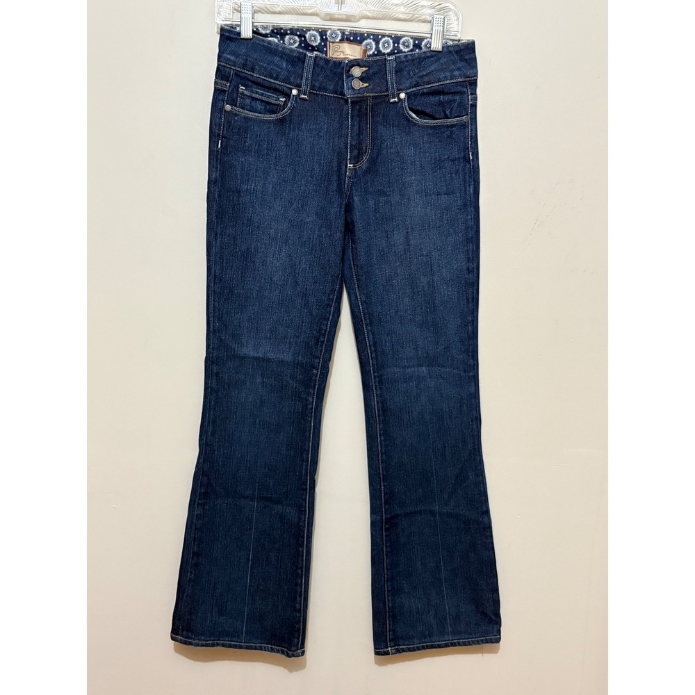 Paige Premium Denim Womens Bootcut Jeans Dark Wash Double Button Size 28